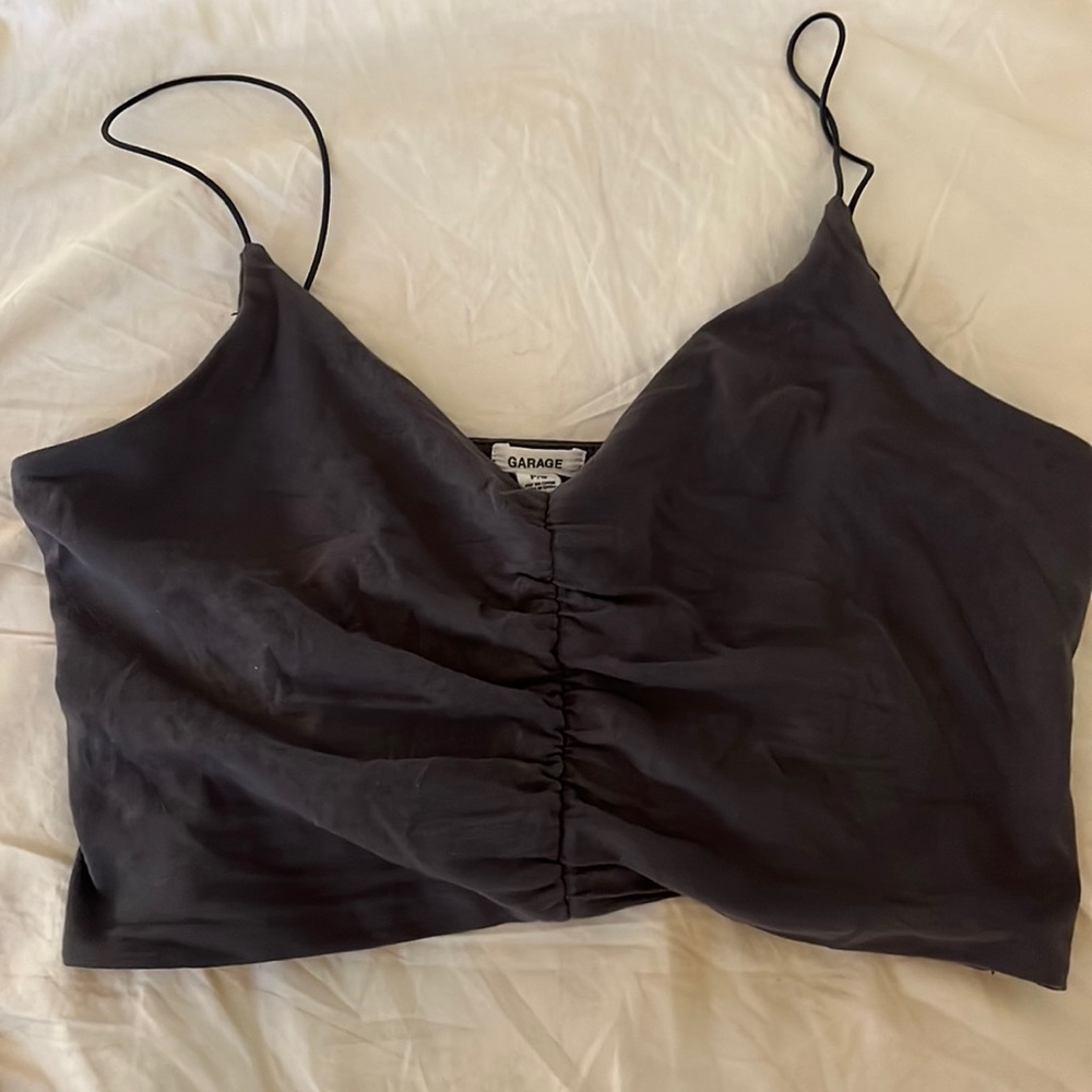 Grey garage crop top